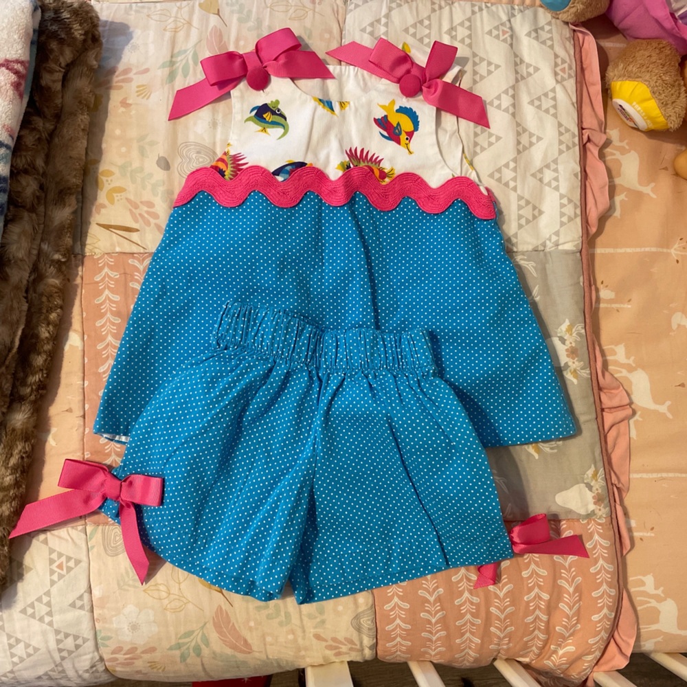 Beanstalk Originals girl boutique 18 month fish outfit